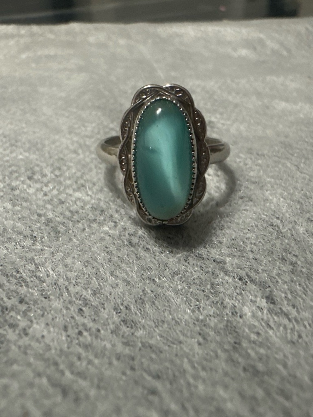 Sarah Coventry  Ring with Oval Teal Stone
